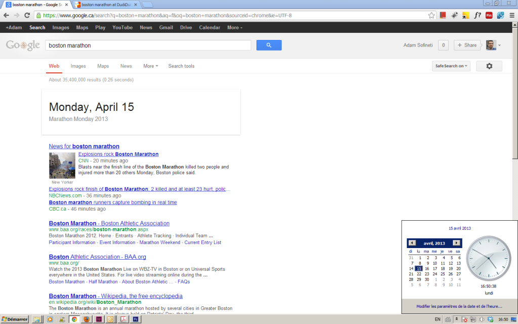 Google search result for boston marathon