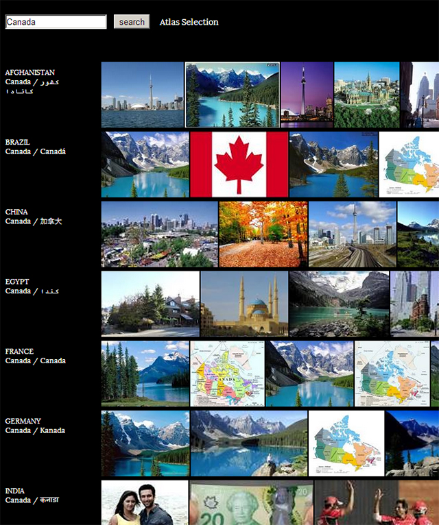 Search results for Canada in the Image Atlas